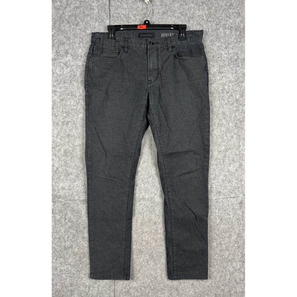 John Varvatos Jeans Mens 33 (FITS 33 x 27) Pin Stripe Charcoal Gray Cotton Blend